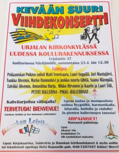 Kevään Suuri Viihdekonsertti @ Urjalan uusi koulurakennus